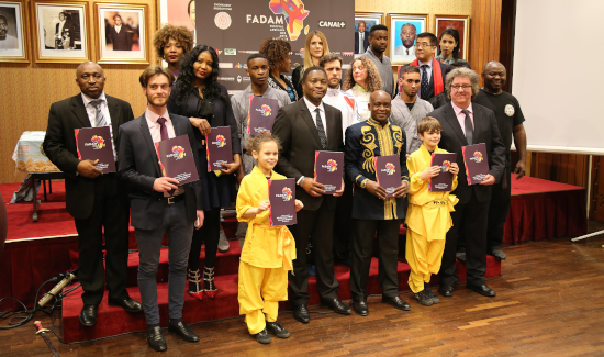 The FADAM team posing for a picture during a press conference